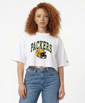 Укороченная футболка Champion Women's Green Bay Packers Boyfriend Cropped