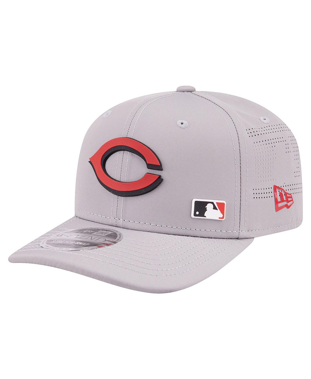 Мужская кепка New Era Gray Cincinnati Reds с лазерной перфорацией и регулировкой