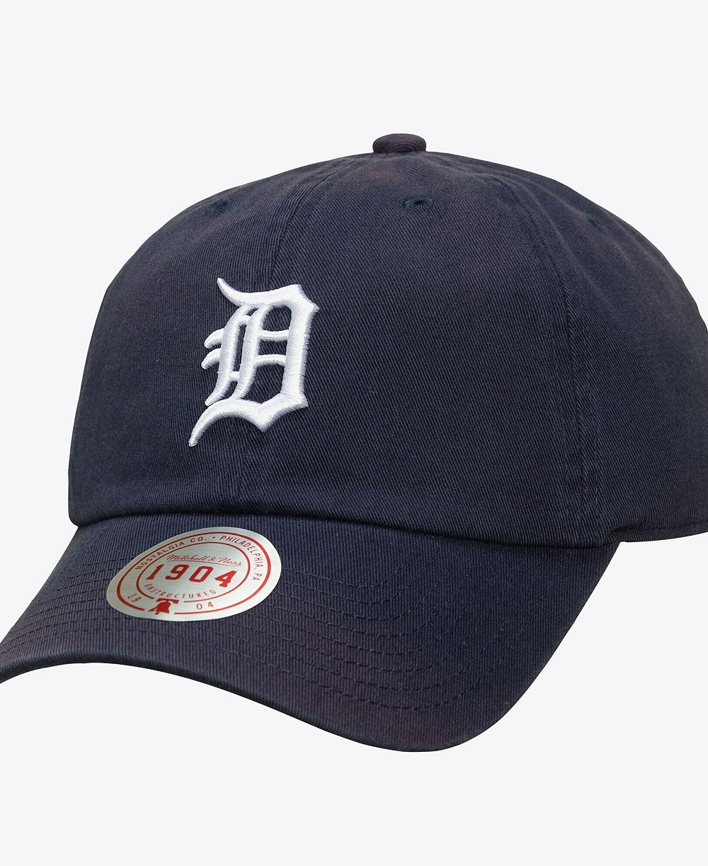 Мужская и женская кепка Mitchell & Ness Navy Detroit Tigers 1904 Soft Wash Adjustable