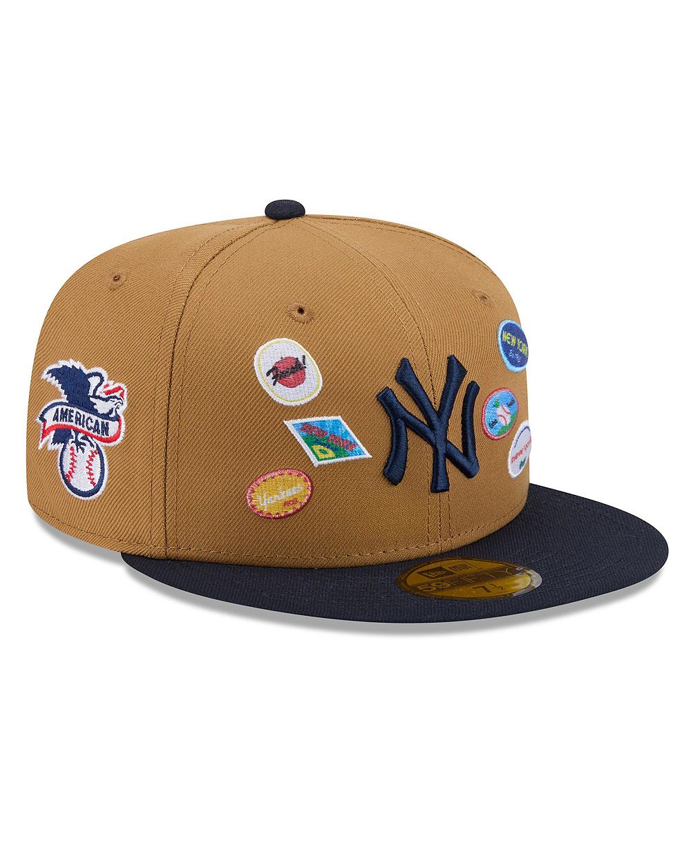 Мужская кепка New Era Tan New York Yankees Fruit Sticker 59FIFTY Fitted