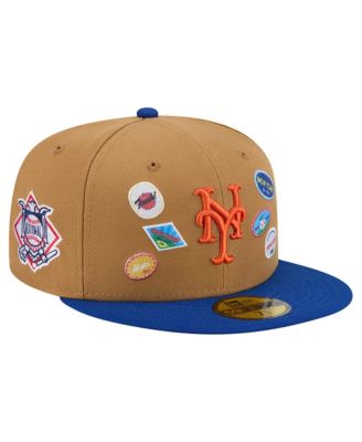 Мужская кепка New Era Tan New York Mets Fruit Sticker 59FIFTY Fitted