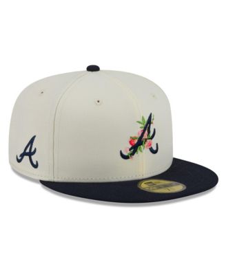 Мужская кепка New Era White/Navy Atlanta Braves Blossom 59FIFTY Fitted