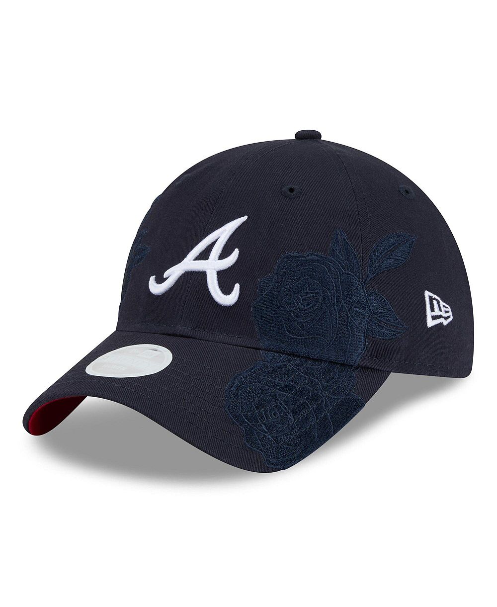 Женская кепка New Era Navy Atlanta Braves Roses 9TWENTY Adjustable