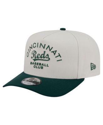 New Era Men's Cream/Dark Green Cincinnati Reds Chrome A-Frame 9FIFTY Snapback Hat