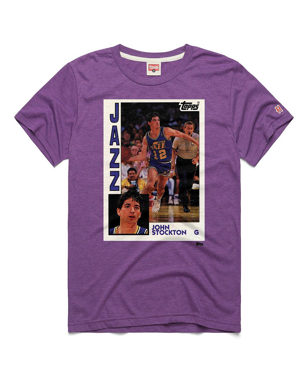 Футболка Homage John Stockton Purple Utah Jazz Tri-Blend