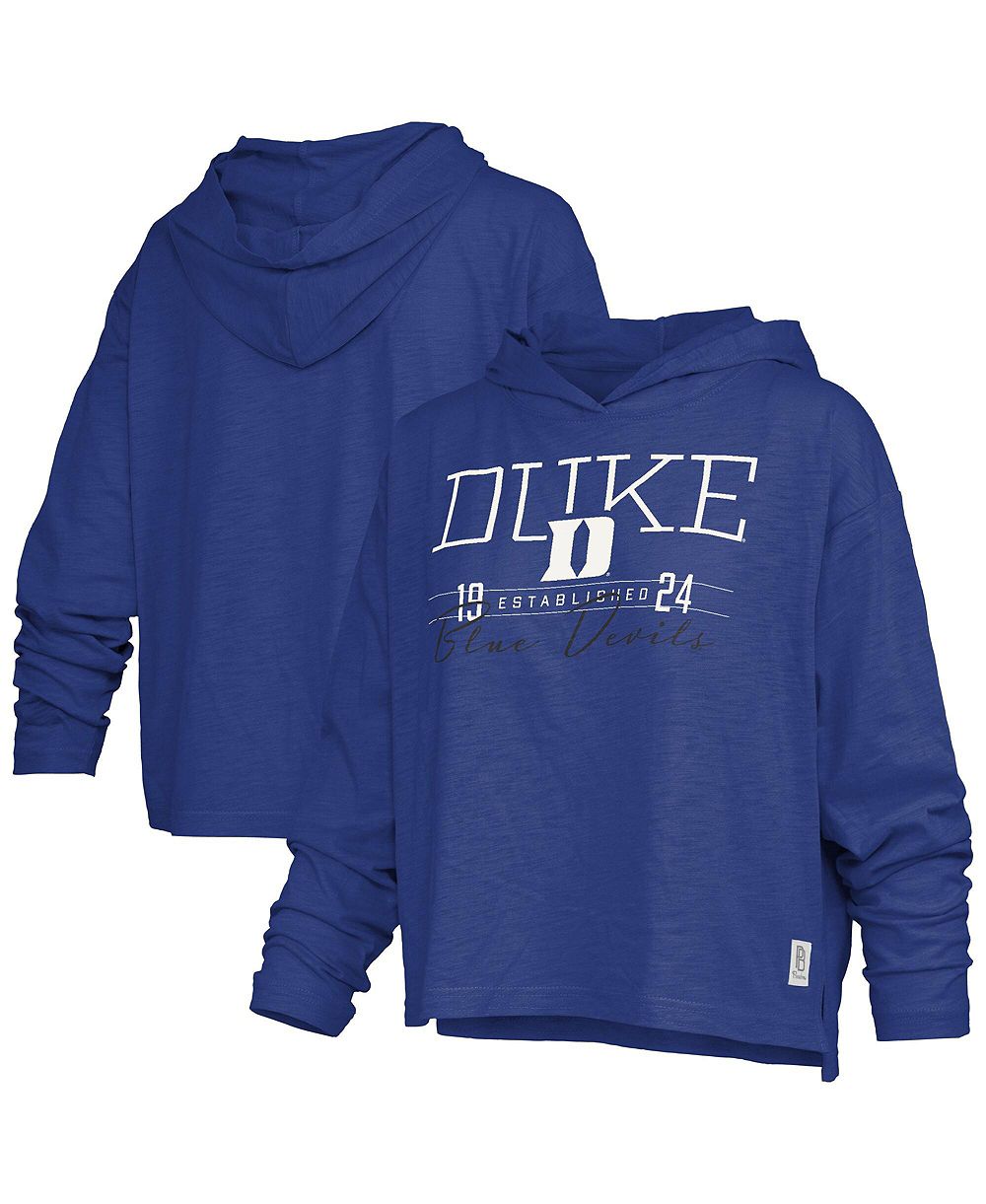 Женская футболка-худи Pressbox Duke Blue Devils Castillo Slub Waist Length Long Sleeve Royal