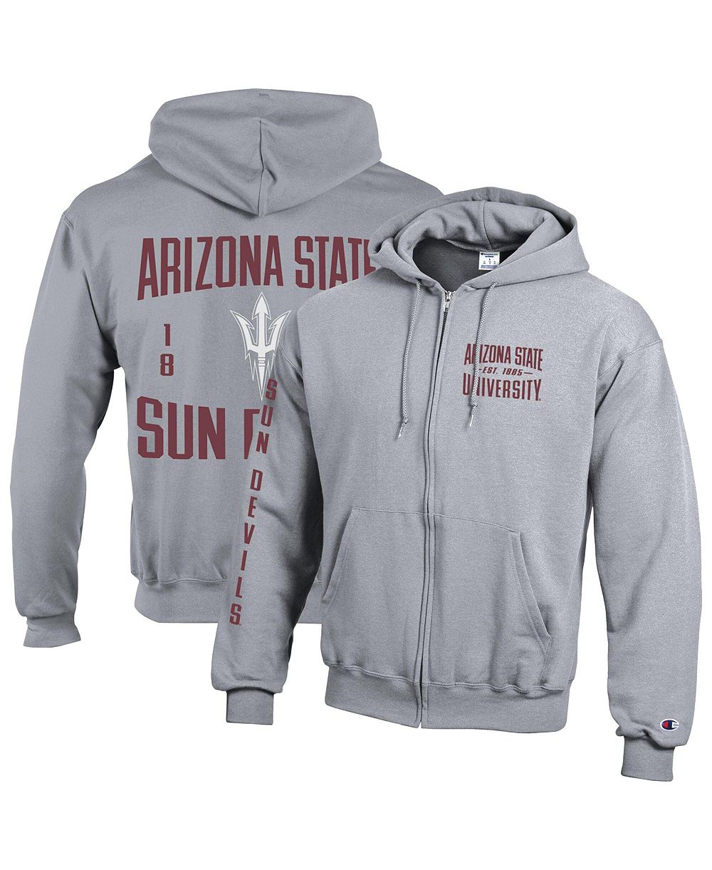 Champion Мужская Gray Arizona State Sun Devils Varsity Power blend Full-Zip Fleece Hoodie