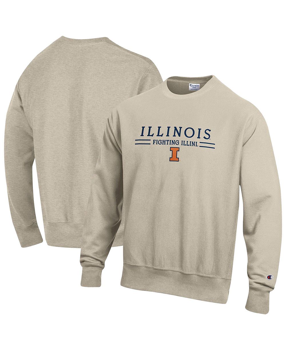 Мужской свитшот Champion Illinois Fighting Illini Reverse Weave, цвет Oatmeal