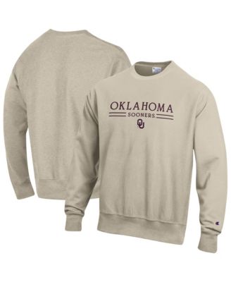 Мужской свитшот Champion Oklahoma Sooners Reverse Weave Crewneck цвета oatmeal