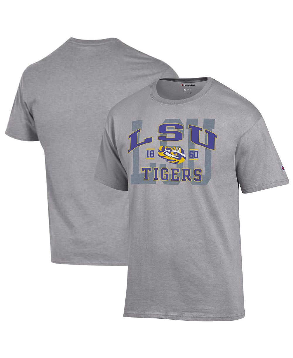 Мужская футболка Champion LSU Tigers Varsity в цвете Heather Gray