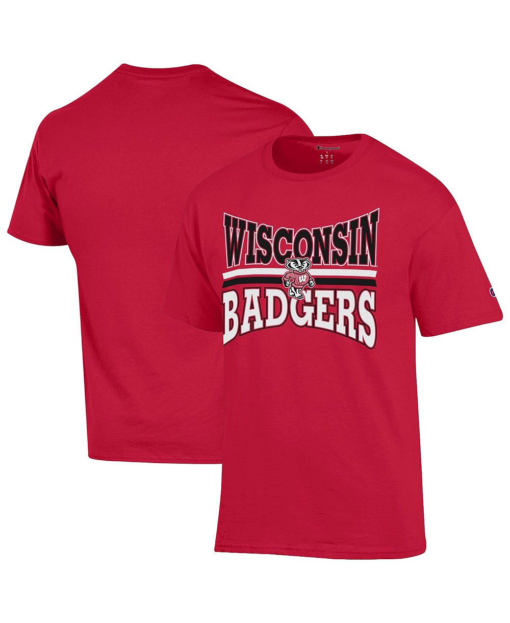 Мужская футболка Champion Red Wisconsin Badgers Team Zoom