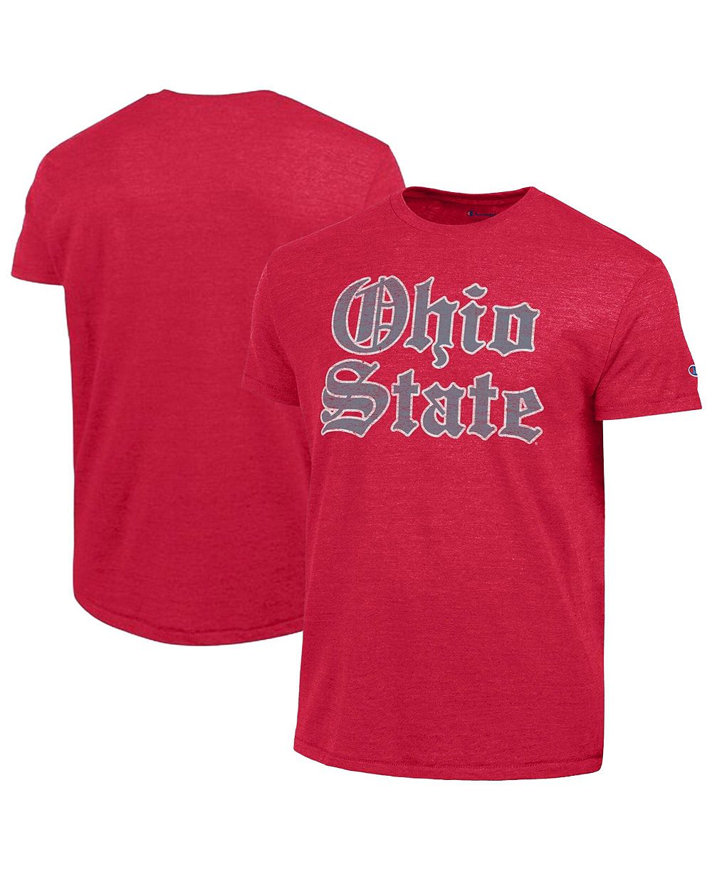 Мужская футболка Champion Scarlet Ohio State Buckeyes Triumph Tri-Blend
