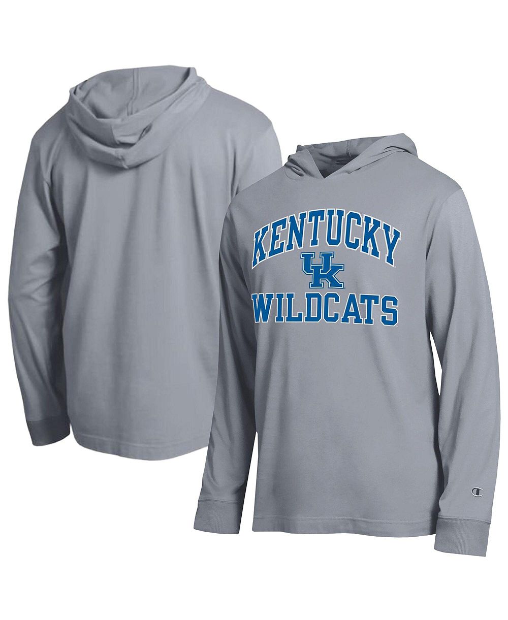 Мужская футболка Champion Heather Gray Kentucky Wildcats High Motor All-Star Long Sleeve Hooded
