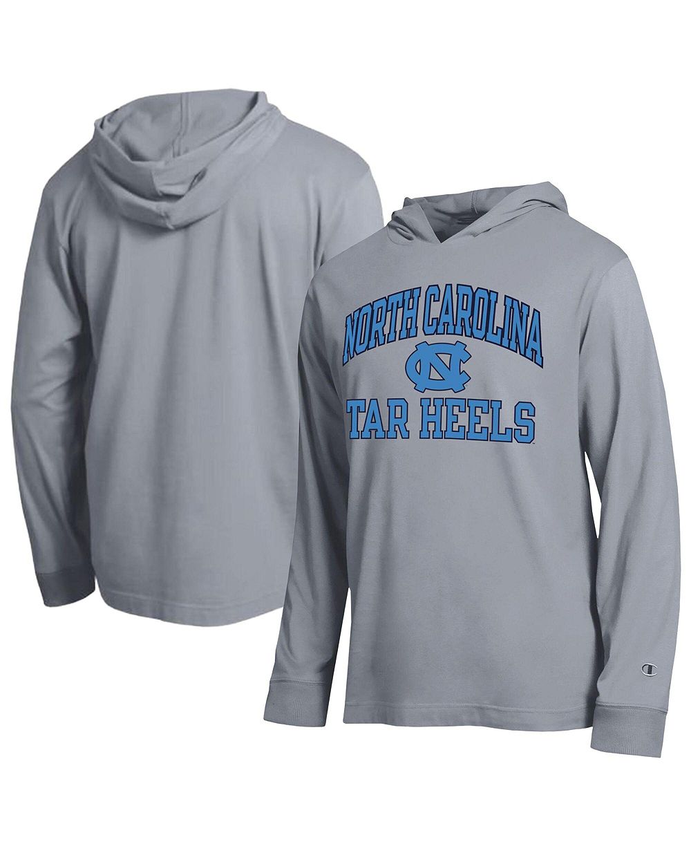 Мужская толстовка Champion Heather Gray North Carolina Tar Heels High Motor All-Star с длинным рукавом и капюшоном