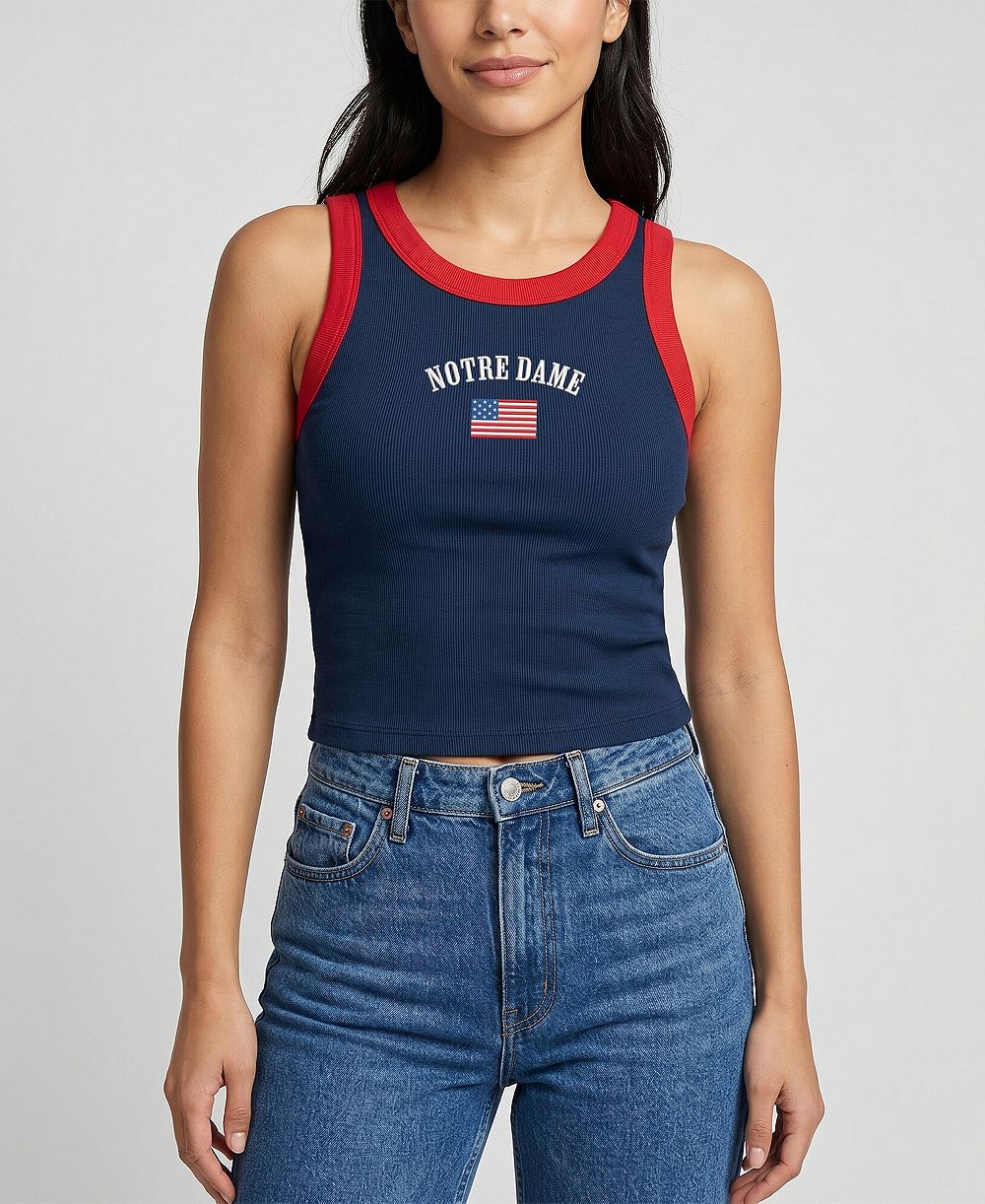 Женский топ Uscape Apparel Women's Notre Dame Fighting Irish Ribbed Cropped Cotton Tank Top