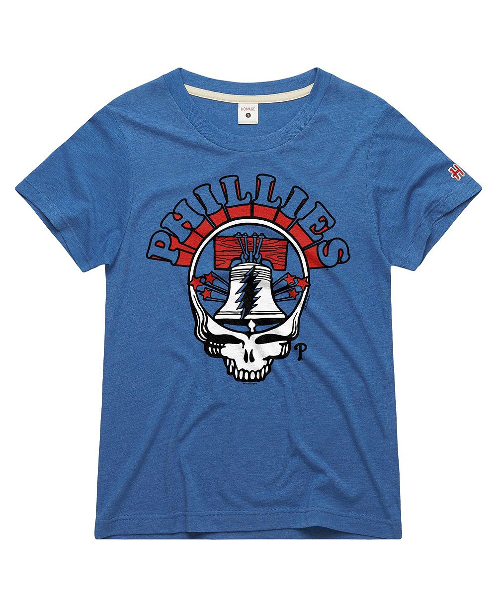 Homage Women's Philadelphia Phillies Grateful Dead Tri-Blend T-Shirt