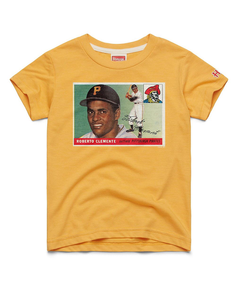 Футболка Homage Big Boys and Girls Roberto Clemente Gold Pittsburgh Pirates Topps Baseball Card Tri-Blend