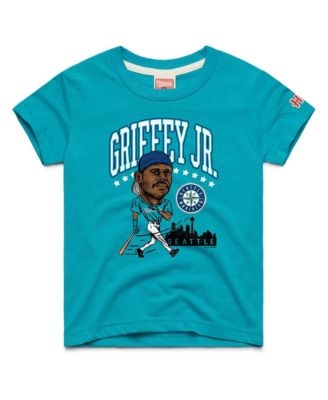 Детская футболка Homage Ken Griffey Jr. Teal Seattle Mariners Cooperstown Collection Caricature Tri-Blend