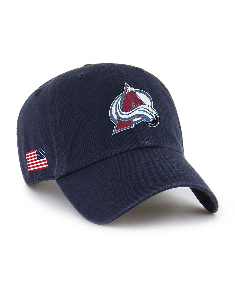 Мужская и женская кепка '47 Brand Navy Colorado Avalanche Heritage Flag Clean Up Adjustable