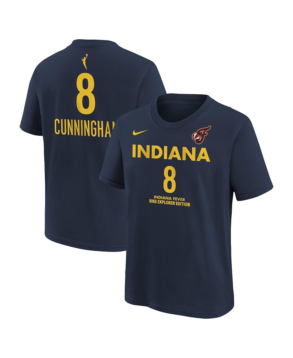 Мужская футболка Nike для подростков с именем и номером Sophie Cunningham, цвет Navy Indiana Fever Explorer Edition