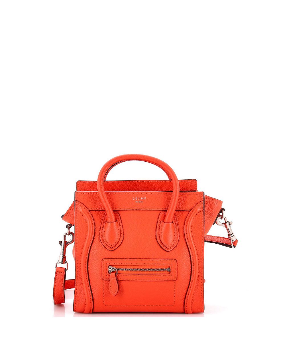 Celine Nano Luggage Bag из зернистой кожи, Pre-Owned