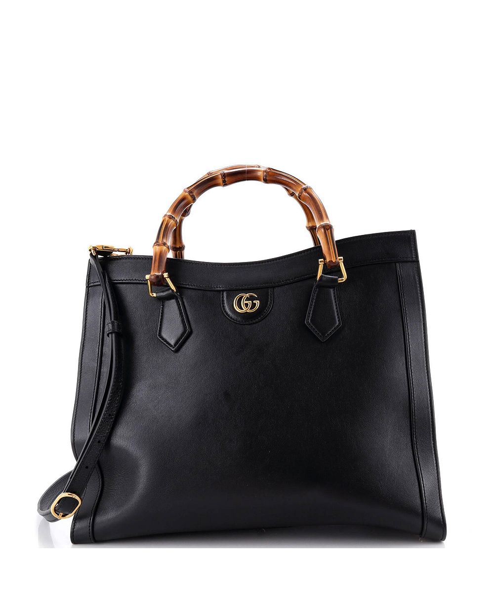 Pre-Owned Gucci Medium Diana NM Bamboo Handle Tote Leather