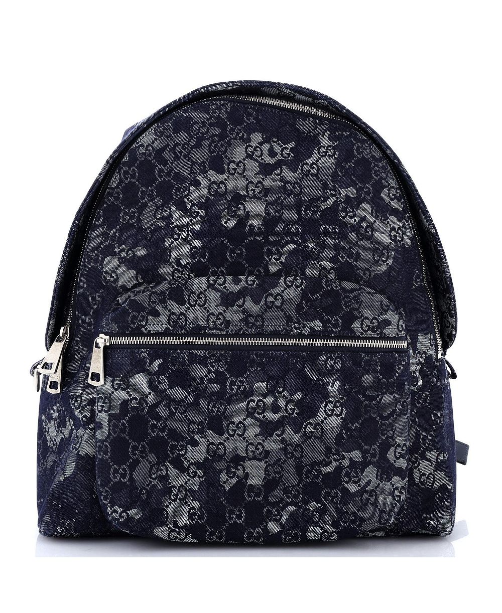 Gucci б/у рюкзак с молнией и передним карманом, камуфляж GG Denim