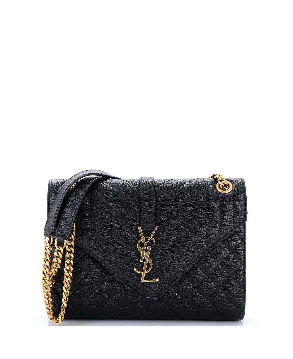 Pre-Owned Saint Laurent средняя сумка-конверт Classic Monogram из комбинированной кожи мателасе