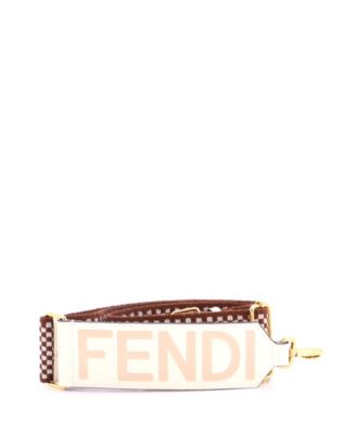 Ремешок Fendi Logo Strap из канваса и кожи, б/у