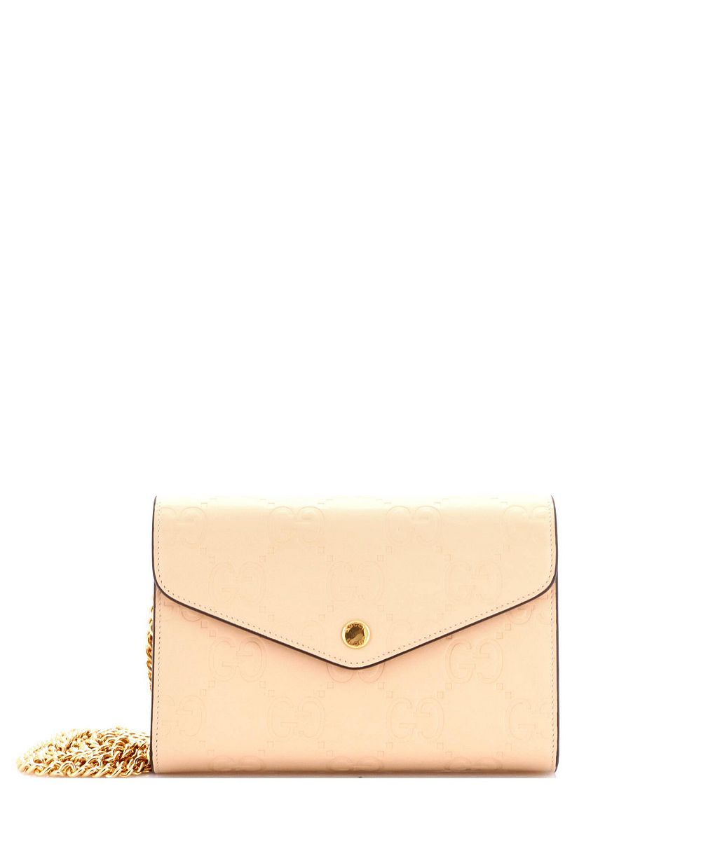Pre-Owned Gucci Envelope Wallet on Chain Guccissima Leather