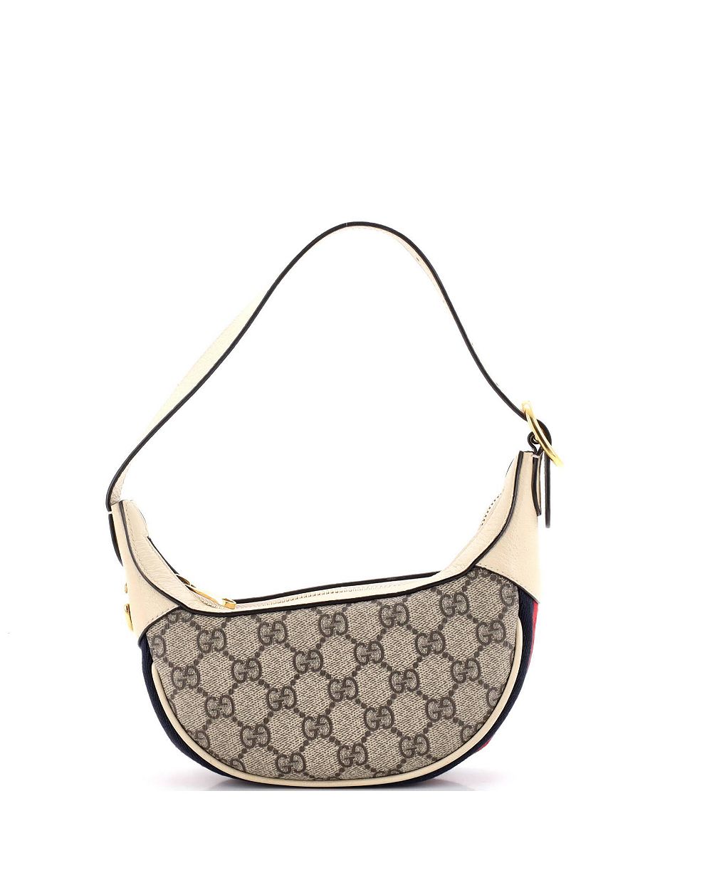 Pre-Owned Gucci маленькая сумка-полумесяц Ophidia из ткани GG coated canvas