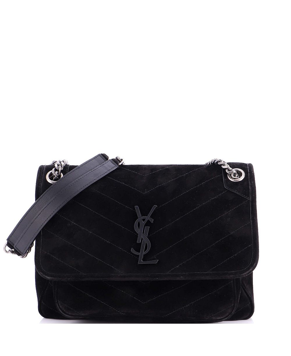 Pre-Owned Saint Laurent сумка Niki Chain Flap Matelasse Chevron из замши