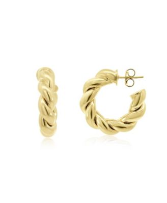 The Lovery Chunky Twist Hoop Earrings 18K Gold Plated Over Brass