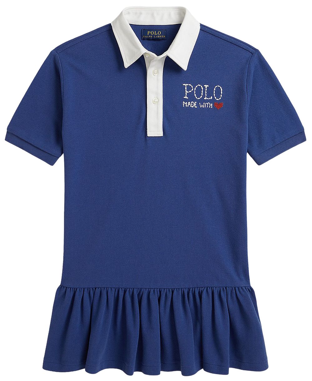 Polo Ralph Lauren Детское хлопковое платье-регби с логотипом и сетчатой вставкой, 2T-6X