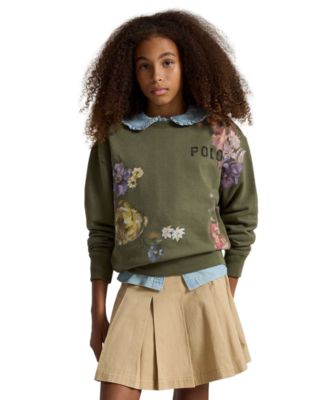 Polo Ralph Lauren Girls' 7-16 Floral Fleece Sweatshirt