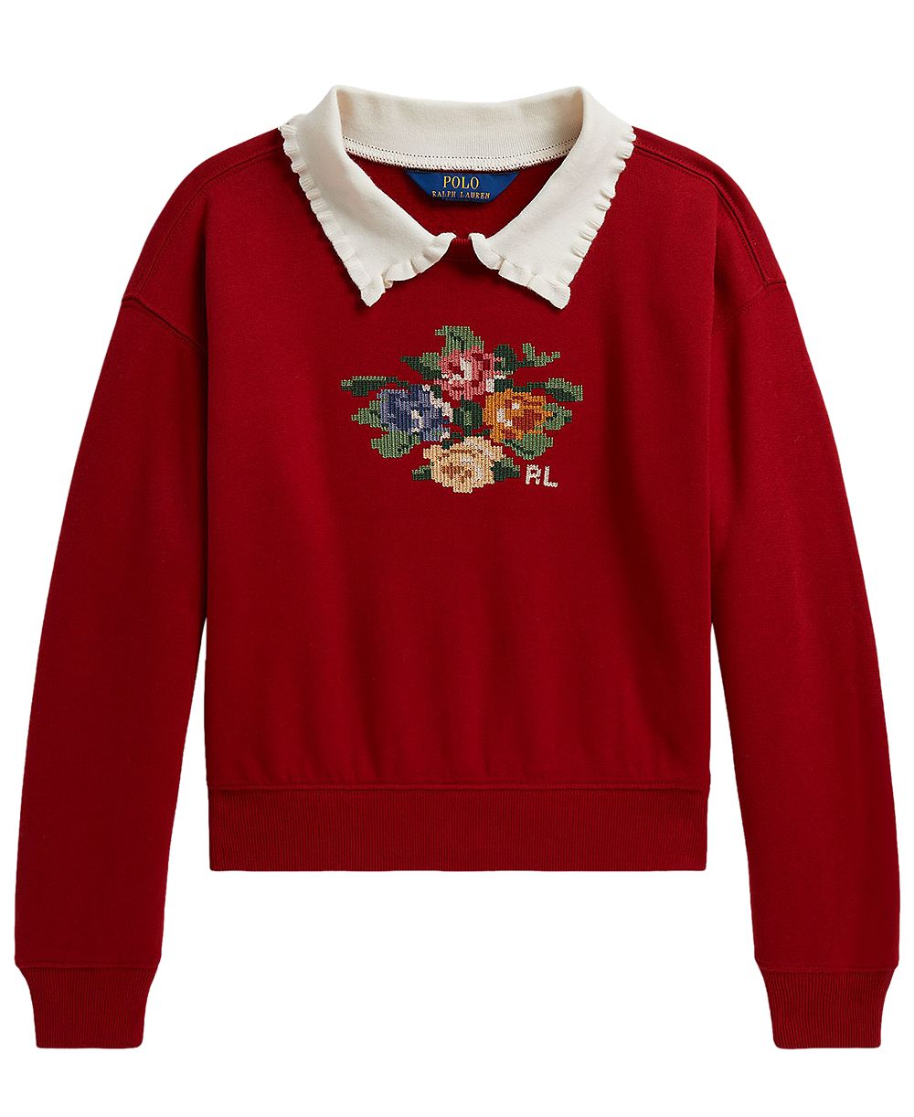 Polo Ralph Lauren Girls' 7-16 Collared Fleece Sweatshirt