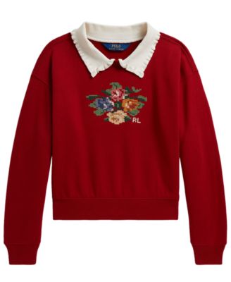 Детская флисовая толстовка Polo Ralph Lauren с воротником для девочек 7-16 лет