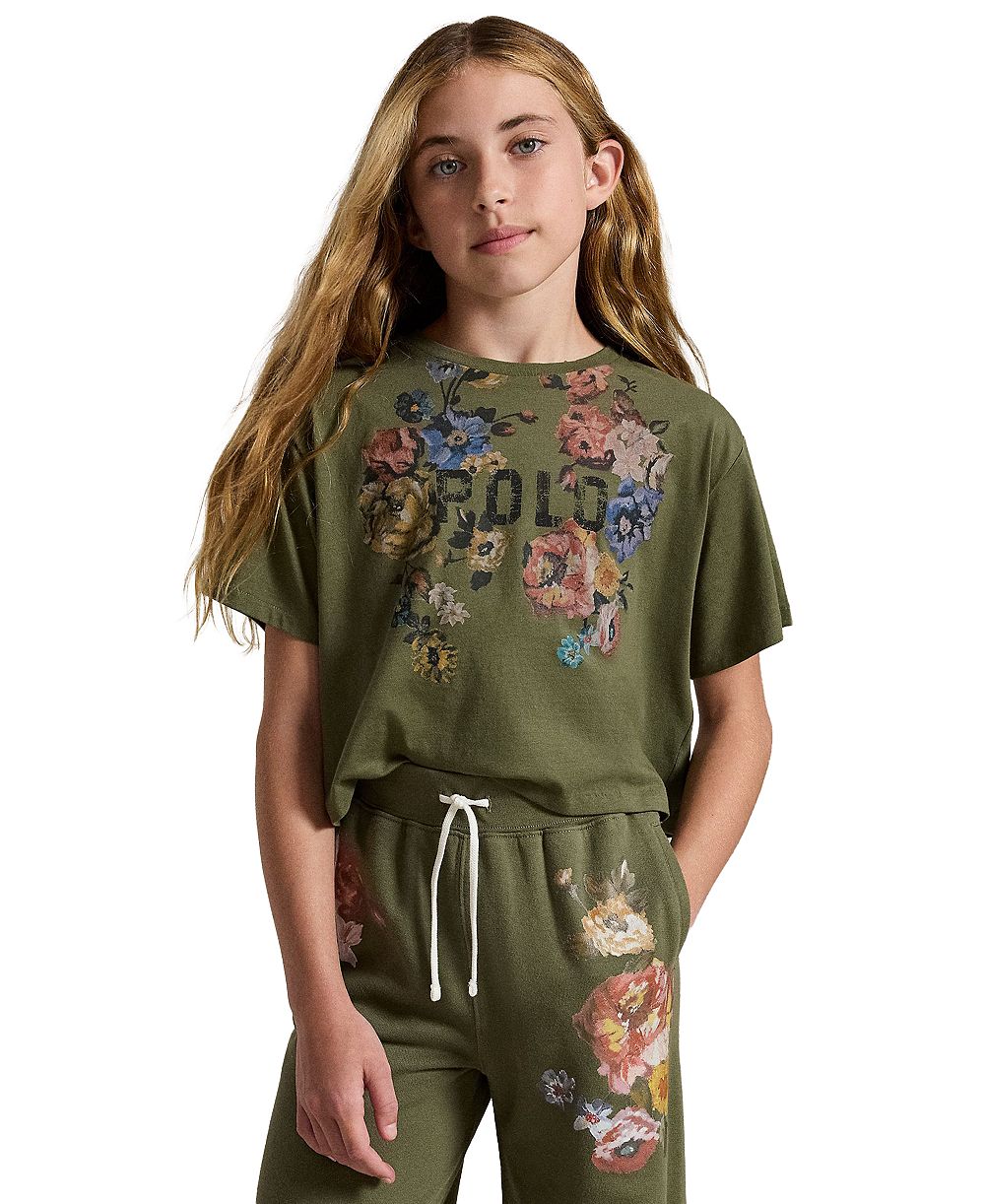 Polo Ralph Lauren Girls' 7-16 Floral Cotton Jersey Boxy T-Shirt
