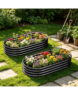 Streamdale Furniture 6x3x1ft Galvanized Raised Garden Bed - Heavy Duty Metal Planter Box, 2Pieces