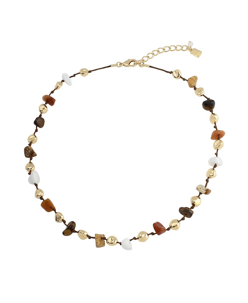 Robert Lee Morris Soho Multi-Colored Chip Stone Station Necklace