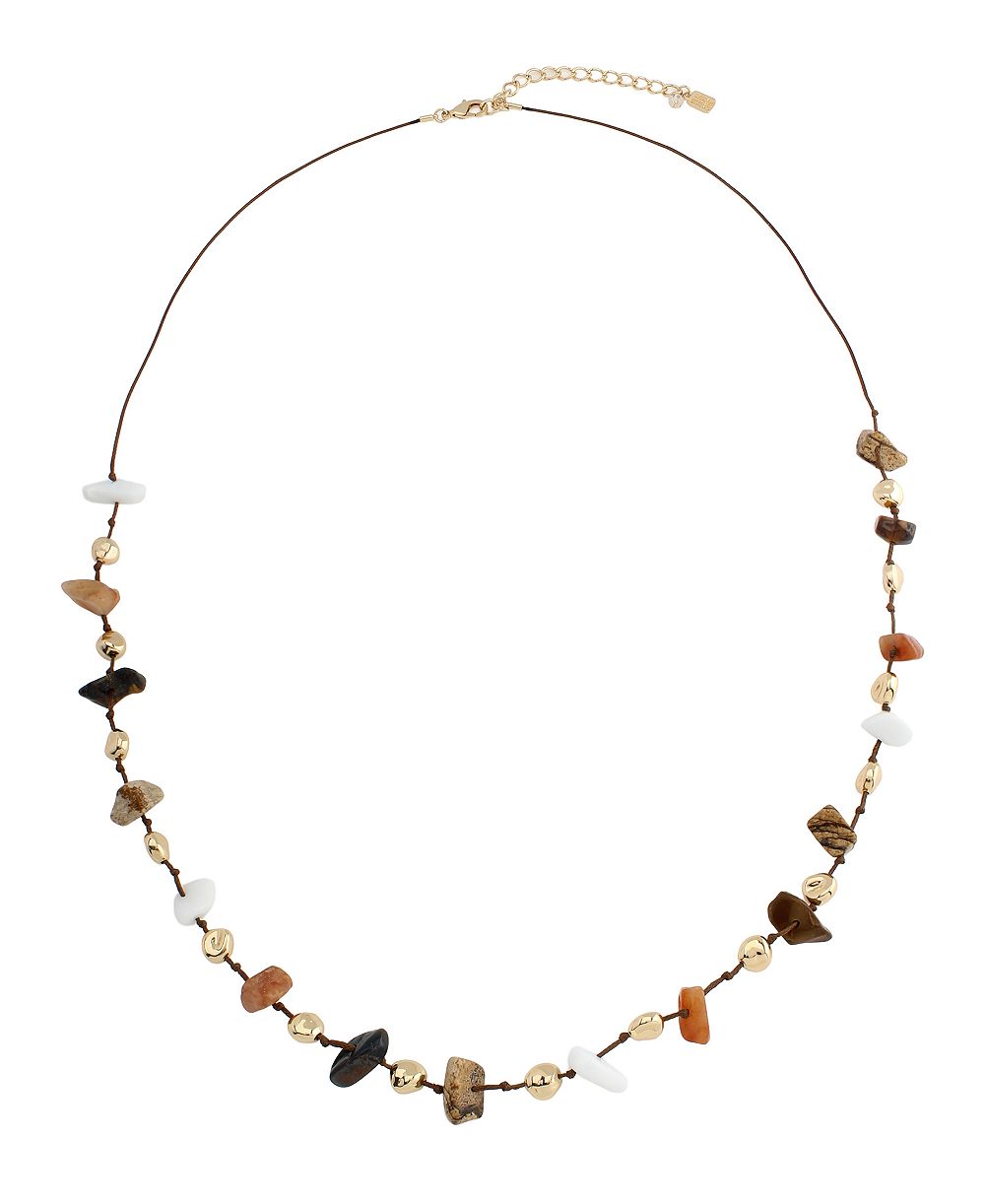 Длинное ожерелье Robert Lee Morris Soho Multi-Colored Chip Stone Long Station Necklace