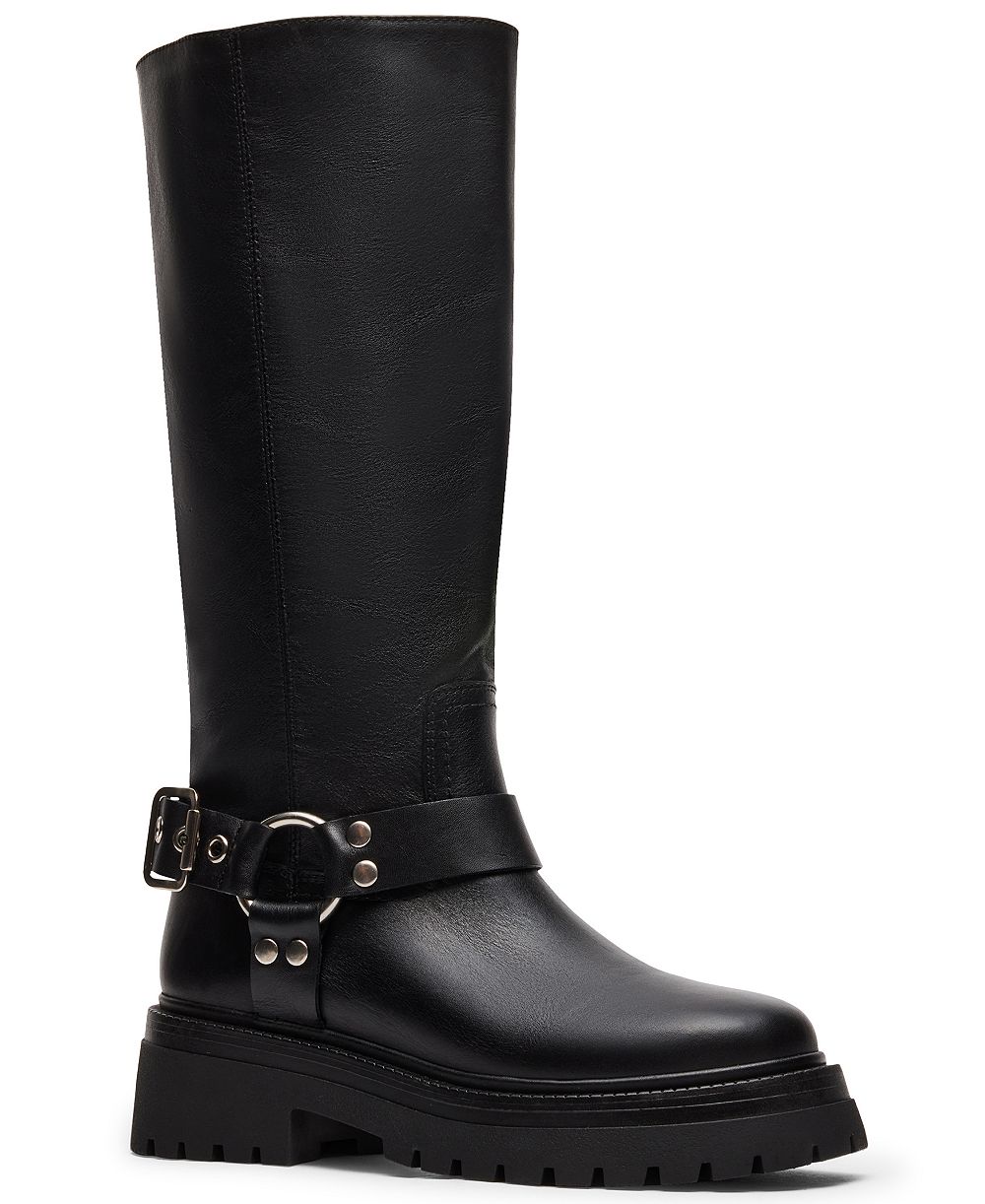 Steve Madden Women's Everest Platform Lug-Sole Engineer Tall Boots