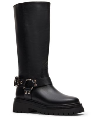 Steve Madden Women's Everest Platform Lug-Sole Engineer Tall Boots
