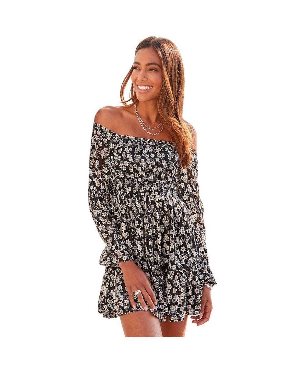 Платье LASCANA Women's Floral Off Shoulder
