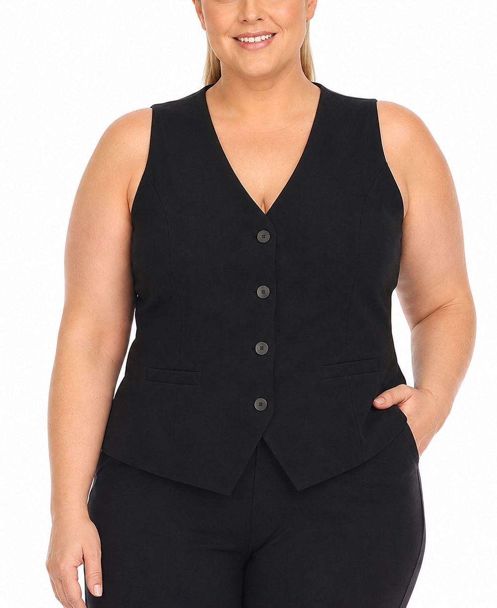 Белый жилет с пуговицами спереди, размер plus size, White Mark