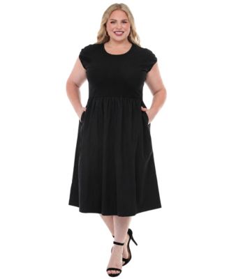 Миди-платье White Mark Plus Size из мягкого хлопкового трикотажа, переходящего в ткань