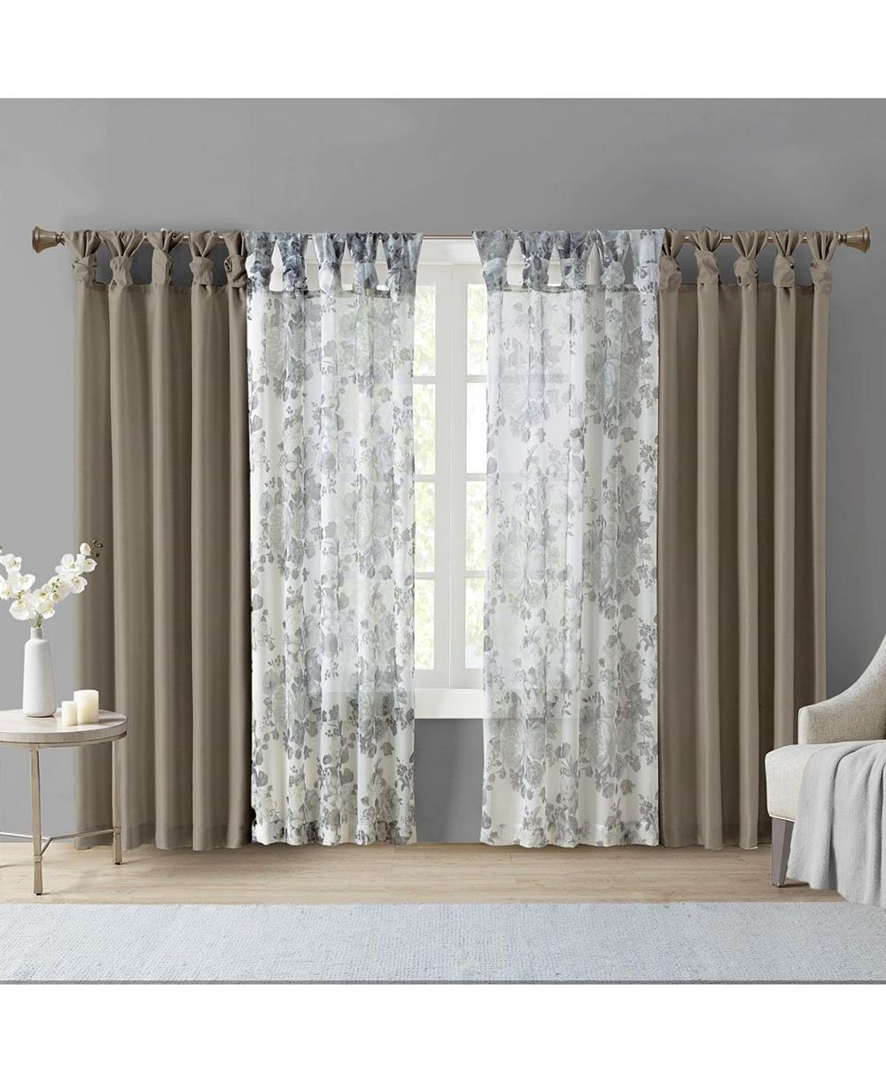 Штора Avobird Twist Tab Lined Pewter 50x84