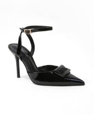 BERNESS Women's Cindee Patent Buckle Stiletto Pumps