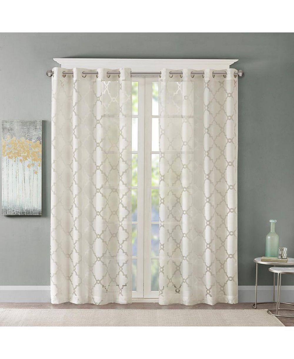 Прозрачная тюлевая штора Avobird Fretwork Burnout Curtain Panel