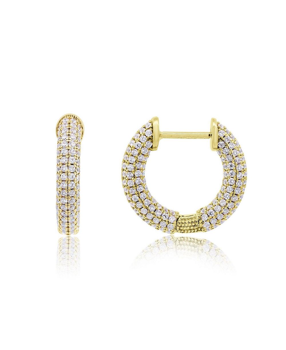 The Lovery серьги-кольца CZ Inside Out из позолоченного серебра 14K Gold-Plated